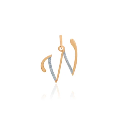 Yellow Gold W Word Pendant APT00617
